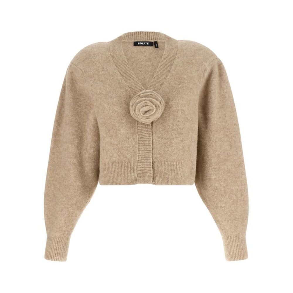 ROTATE BIRGER CHRISTENSEN Beige Wool Women's Cardigan
